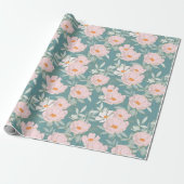 Blush Teal Tuin Cadeaupapier (Uitgerold)