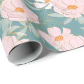 Blush Teal Tuin Cadeaupapier (Rol Hoek)