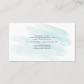 Blush Teal Watercolor Swash Visitekaartje (Achterkant)