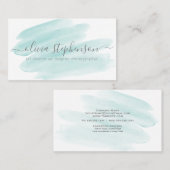 Blush Teal Watercolor Swash Visitekaartje (Voorkant / Achterkant)