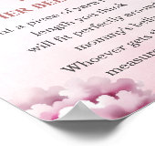 Blush Teddy Pink Clouds Baby shower Hoe groot is h Poster (Hoek)