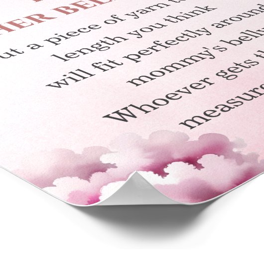 Blush Teddy Pink Clouds Baby shower Hoe groot is h Poster (Hoek)