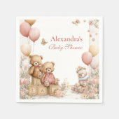 Blush teddybeer Baby shower Servet (Voorkant)