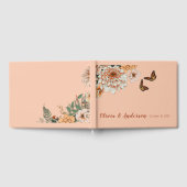 Blush Terracotta Bloemen Herfst Bruiloft Gastenboek (Volledig)