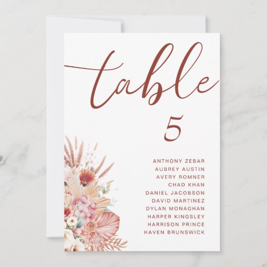 Blush & Terracotta Boho Bloemen Huwelijk (Voorkant)