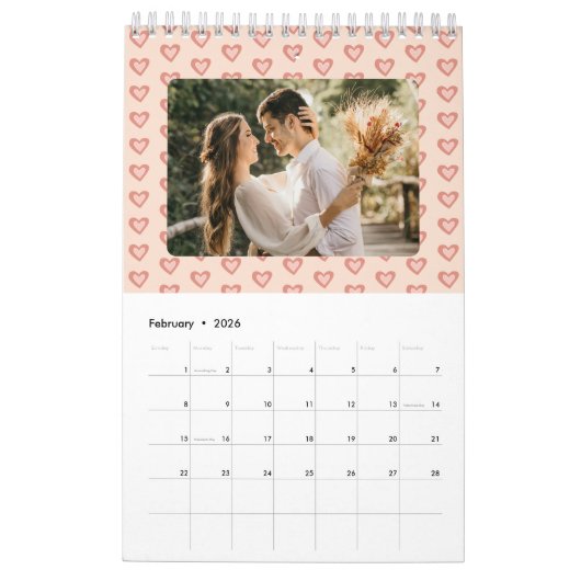 Blush | Terracotta Boho Heart Thed Pattern Foto Kalender (Feb 2026)