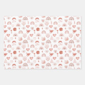 Blush | Terracotta Boho Heart Thed Pattern Inpakpapier Vel (Voorkant 3)