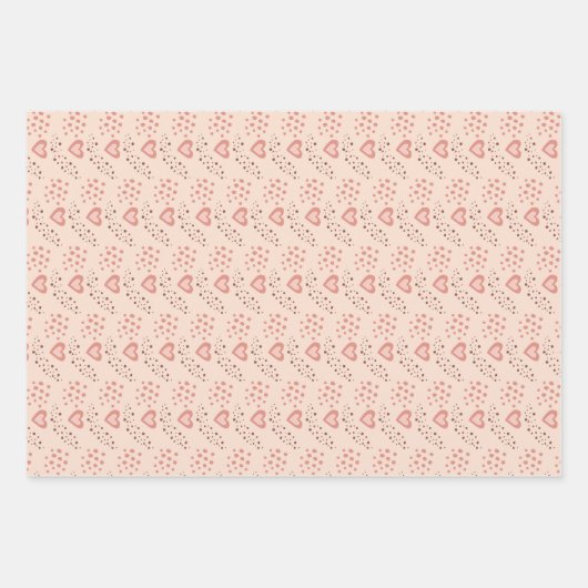 Blush | Terracotta Boho Heart Thed Pattern Inpakpapier Vel (Voorkant 2)