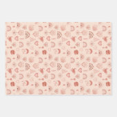 Blush | Terracotta Boho Heart Thed Pattern Inpakpapier Vel (Voorkant)