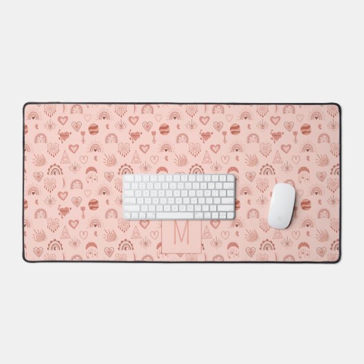 Blush | Terracotta Boho Heart Thed Pattern Name Bureaumat (Keyboard & Muis)