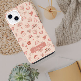 Blush | Terracotta Boho Heart Thed Pattern Name iPhone 14 Hoesje