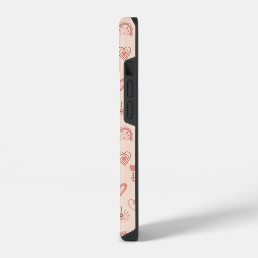 Blush | Terracotta Boho Heart Thed Pattern Name iPhone Hoesje (Linkerkant)