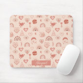 Blush | Terracotta Boho Heart Thed Pattern Name Muismat (Met muis)