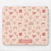 Blush | Terracotta Boho Heart Thed Pattern Name Muismat (Voorkant)