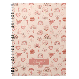 Blush   Terracotta Boho Heart Thed Pattern Name Notitieboek
