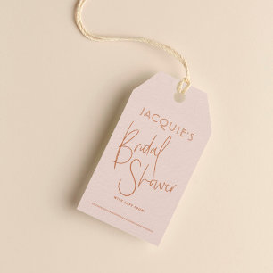 Blush & Terracotta Bruiloftcadeautag Cadeaulabel