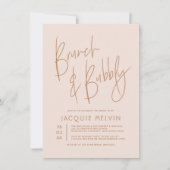 Blush & Terracotta Brunch & Bubble Vrijgezellenfee Kaart (Voorkant)