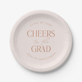 Blush Terracotta Gepersonaliseerde Cheers Afstudee Papieren Bordje