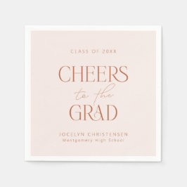 Blush Terracotta Gepersonaliseerde Cheers Afstudee Servet