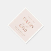 Blush Terracotta Gepersonaliseerde Cheers Afstudee Servet (Hoek)