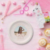 Blush Terracotta Gepersonaliseerde Foto Afstudeerd Papieren Bordje (Feest)