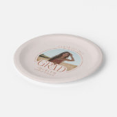 Blush Terracotta Gepersonaliseerde Foto Afstudeerd Papieren Bordje (Gekanteld)