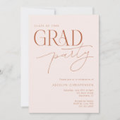 Blush Terracotta Modern Afstudeerder Uitnodiging (Voorkant)