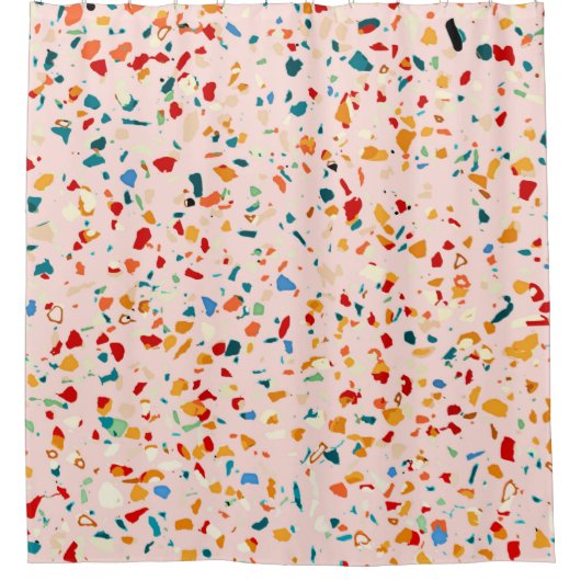 Blush Terrazzo | Roze selectieve specerijen | ABST Douchegordijn (Voorkant)
