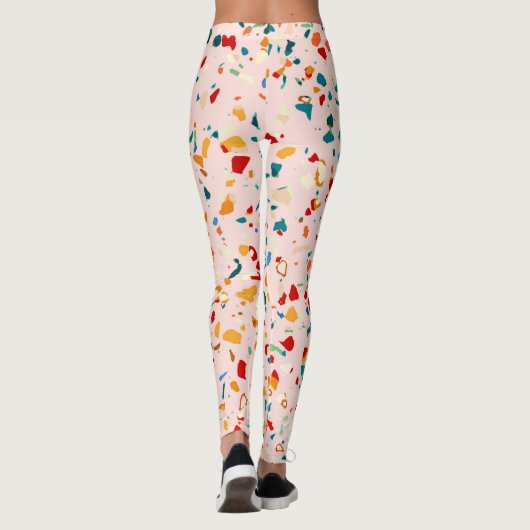 Blush Terrazzo | Roze selectieve specerijen | ABST Leggings (Achterkant)