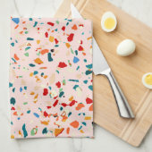 Blush Terrazzo | Roze selectieve specerijen | ABST Theedoek (Quarter Fold)