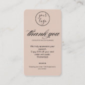 Blush Thank You Card Korting Code Review Bedrijf Visitekaartje (Voorkant)