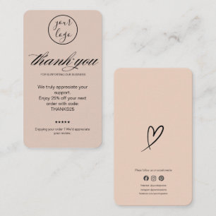 Blush Thank You Card Korting Code Review Bedrijf Visitekaartje