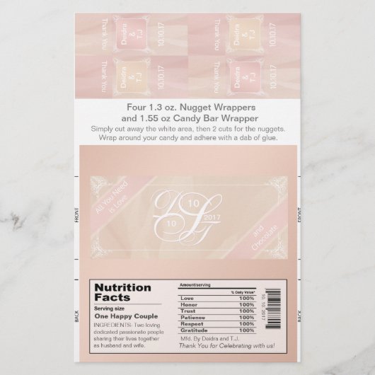 Blush Theme Snoep Bar en Nugget Wrappers Flyer (Voorkant)