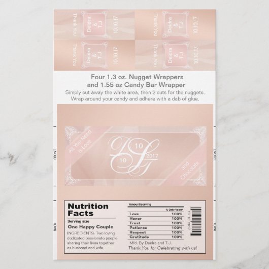 Blush Theme Snoep Bar en Nugget Wrappers Flyer (Voorkant)