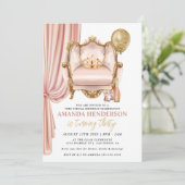 Blush Throne, Crown en Champagne Women's Birthday Kaart (Staand voorkant)