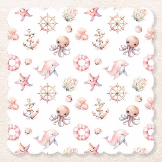 Blush Tide Treasures! Kartonnen Onderzetters (Voorkant)