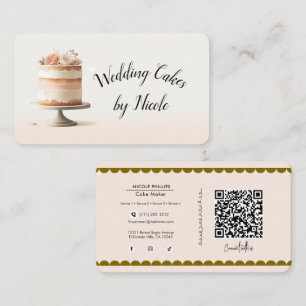 Blush Tier Cake Bakery Social Media Connection QR  Visitekaartje