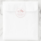 Blush Toile de Jouy Cupid Wedding Favor Stickers (Tas)