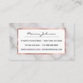 Blush tonnen roze roze roze gouden witte marmer pa aanbevelingskaartje (Achterkant)