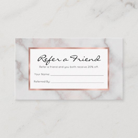 Blush tonnen roze roze roze gouden witte marmer pa aanbevelingskaartje (Voorkant)
