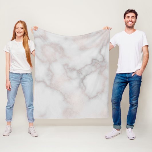 Blush tonnen roze roze roze gouden witte marmer pa fleece deken (In situ)