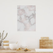 Blush tonnen roze roze roze gouden witte marmer pa poster (Keuken)