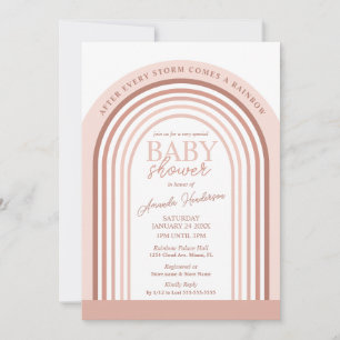 Blush Toon Meisje Regenboog Baby   Baby Borrel Kaart