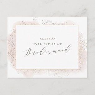 BLUSH TOUCH BRIDESMAID BRIEFKAART. UITNODIGING BRIEFKAART