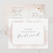 BLUSH TOUCH BRIDESMAID BRIEFKAART. UITNODIGING BRIEFKAART (Voorkant / Achterkant)