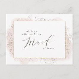 BLUSH TOUCH MAID OF HONOR BRIEFKAART. UITNODIGING BRIEFKAART