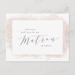 BLUSH TOUCH MATRON VAN HET BRIEFKAART. UITNODIGING BRIEFKAART