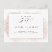BLUSH TOUCH SAVE THE DATE BRIEFKAART. AANKONDIGINGSKAART (Voorkant)