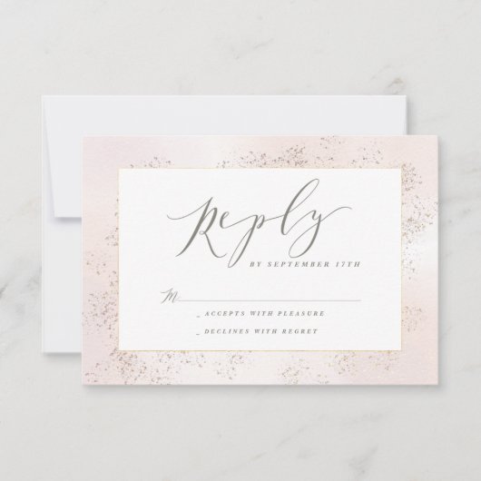 Blush-touchantwoordkaart RSVP Kaartje (Voorkant)