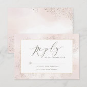 Blush-touchantwoordkaart RSVP Kaartje (Voorkant / Achterkant)